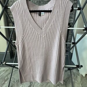 H&M Divided Light Pink Ribbed Knit Top